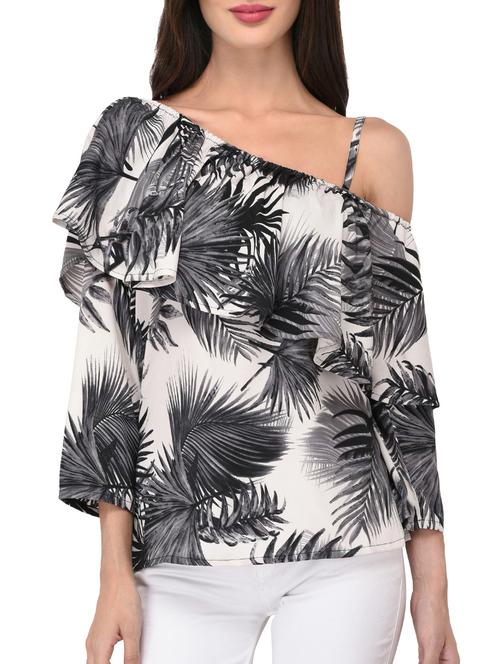 tropical single shoulder top - 15198557 - Very Small Image - 1