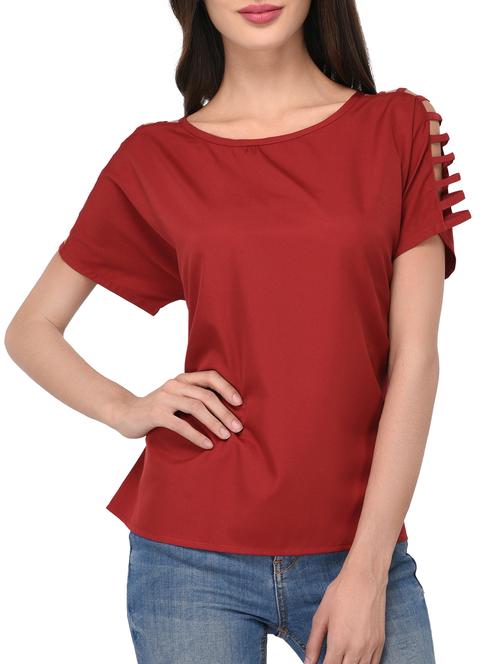 ladder cut out sleeved top - 15198563 - Very Small Image - 1