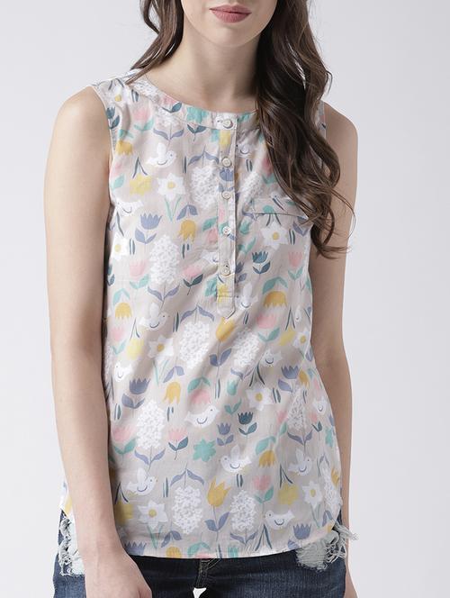 quirky print sleeveless top - 15198610 - Very Small Image - 1