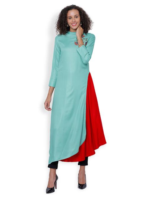 embroidered layered kurta - 15198673 - Very Small Image - 1