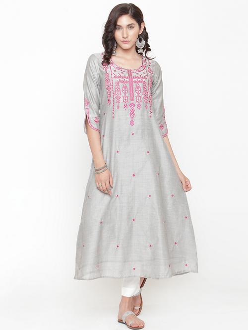 embroidered kurta pant set - 15199002 - Very Small Image - 1
