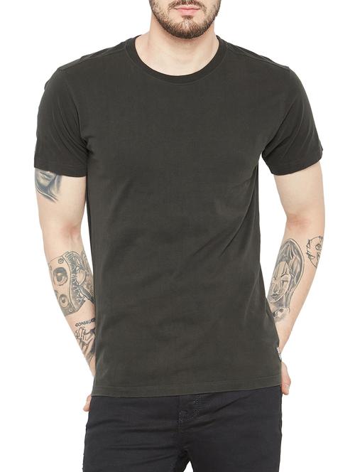 olive green cotton t-shirt - 15199087 - Very Small Image - 1