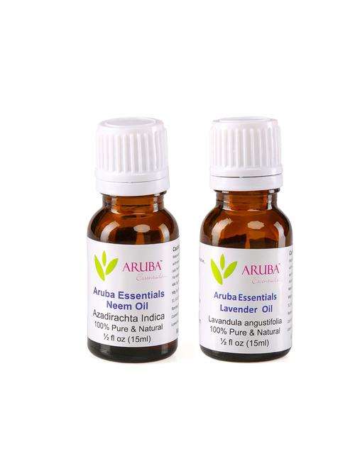 aruba essentials neem oil & lavender oil 100% undiluted combo of 15 ml each - 15199357 - Very Small Image - 1