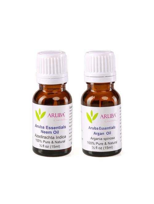 aruba essentials neem oil & argan oil 100% undiluted combo of 15 ml each - 15199365 - Very Small Image - 1