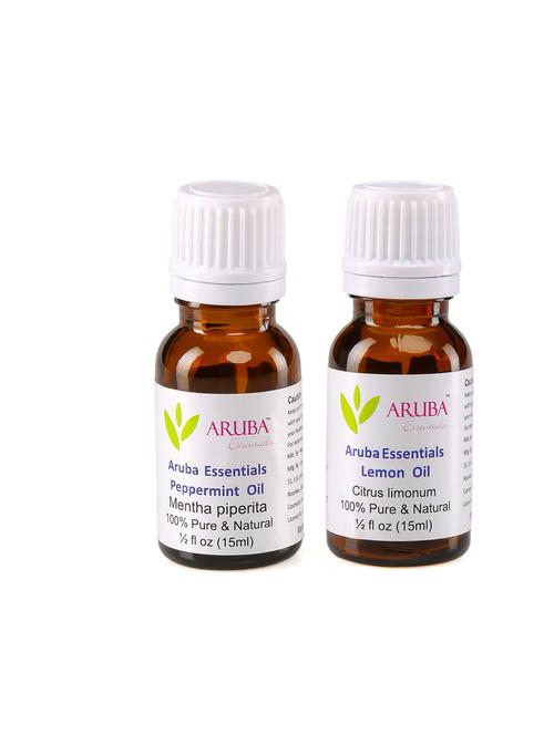 aruba essentials peppermint oil & lemon oil 100% undiluted combo of 15 ml each - 15199390 - Very Small Image - 1