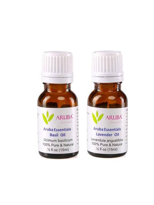 aruba essentials basil oil & lavender oil 100% undiluted combo of 15 ml each - 15199976 - Very Small Image - 1
