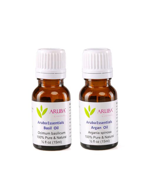 aruba essentials basil oil & argan oil 100% undiluted combo of 15 ml each - 15199984 - Very Small Image - 1