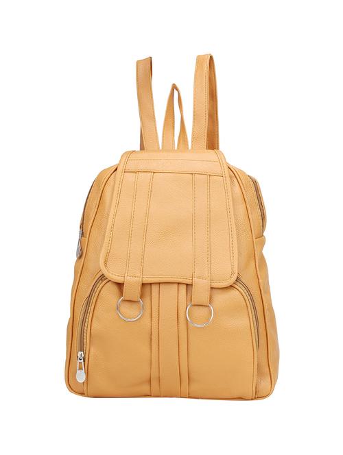 tan leatherette (pu) regular backpack - 15200161 - Very Small Image - 1