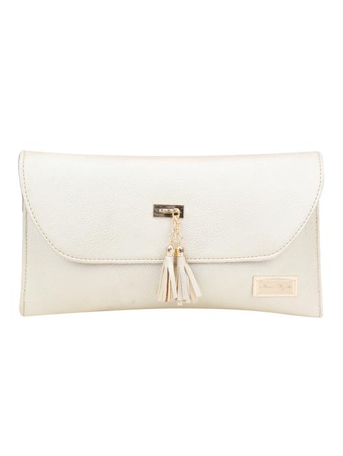 cream leatherette (pu) regular clutch - 15200165 - Very Small Image - 1