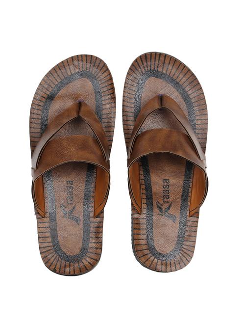 tan leatherette toe separator slipper - 15200382 - Very Small Image - 1
