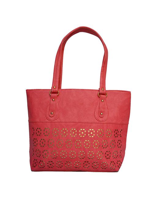 maroon leatherette (pu) regular handbag - 15200544 - Very Small Image - 1