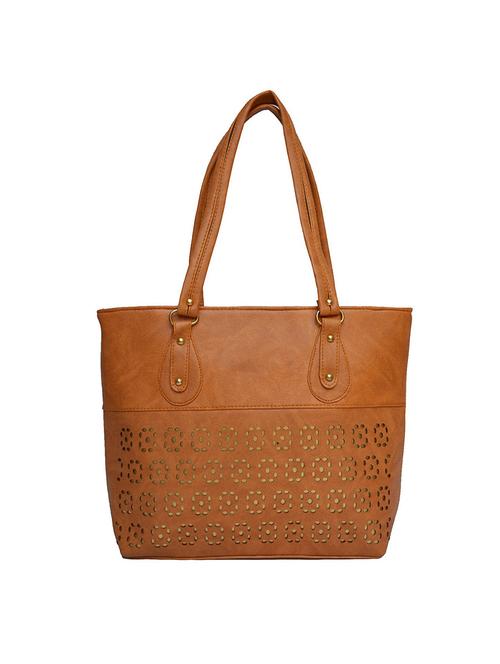 tan leatherette (pu) handbag - 15200545 - Very Small Image - 1