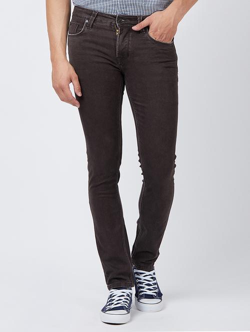 brown cotton washed jeans - 15201690 - Very Small Image - 1
