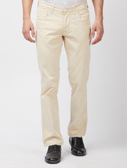 beige cotton chinos - 15201717 - Very Small Image - 1
