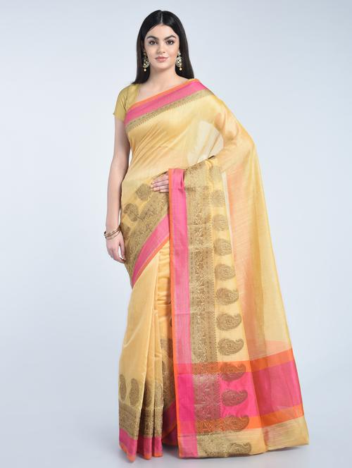 zari bordered saree with blouse - 15202466 - Very Small Image - 1