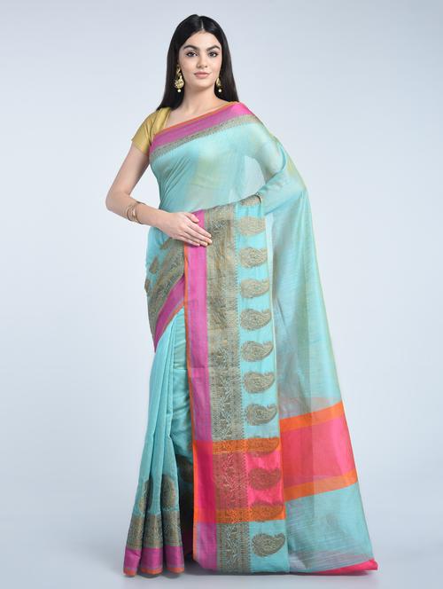 zari bordered saree with blouse - 15202471 - Very Small Image - 1