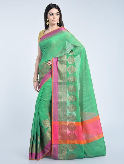 zari bordered saree with blouse - 15202475 - Very Small Image - 1