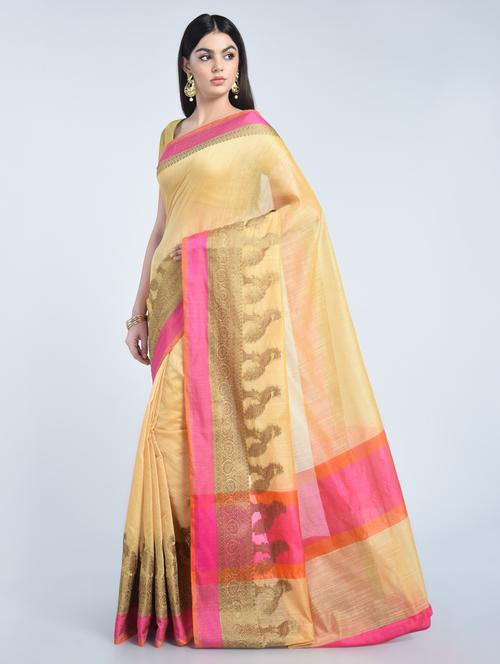 zari bordered saree with blouse - 15202478 - Very Small Image - 1