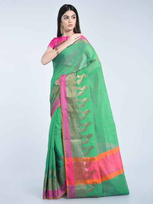 zari bordered saree with blouse - 15202481 - Very Small Image - 1