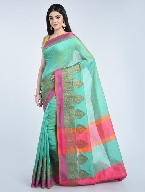 zari bordered saree with blouse - 15202486 - Very Small Image - 1