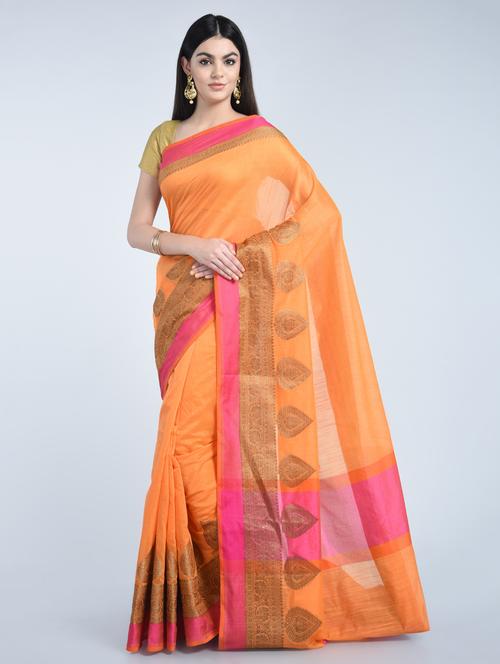 zari bordered saree with blouse - 15202487 - Very Small Image - 1