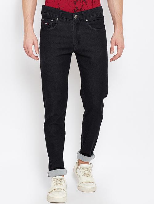 black cotton plain jeans - 15202710 - Very Small Image - 1