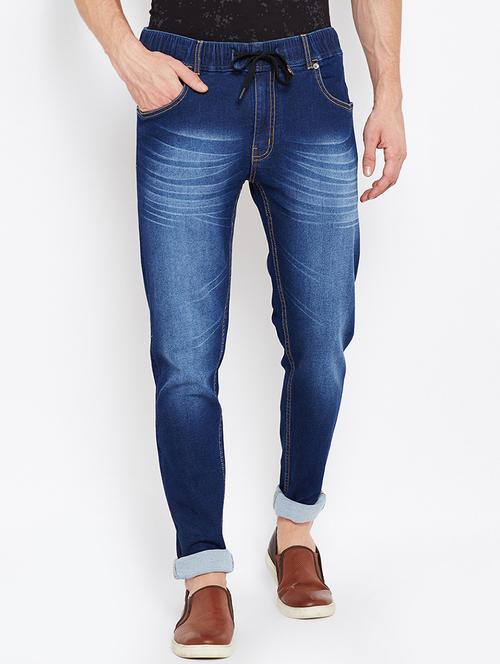 blue cotton washed jeans - 15202716 - Very Small Image - 1