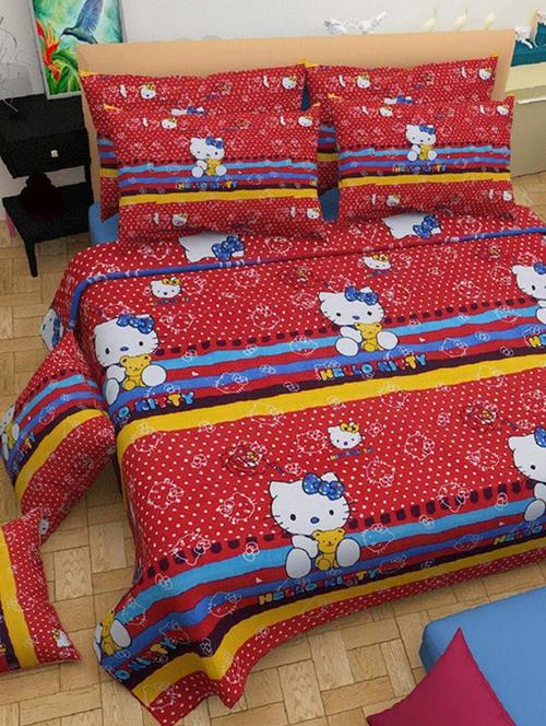 cotton double bedsheet with 2 pillow covers - 15202895 - Very Small Image - 1