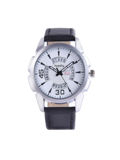 hupshy analog round dial, day & date watch for men's - 15203254 - Very Small Image - 1