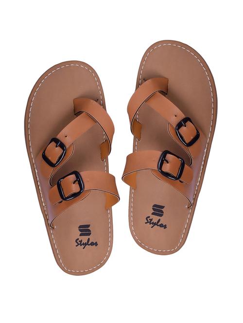 tan leather slip on slipper - 15203349 - Very Small Image - 1