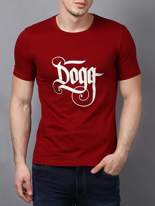 red cotton chest print tshirt - 15203623 - Very Small Image - 1