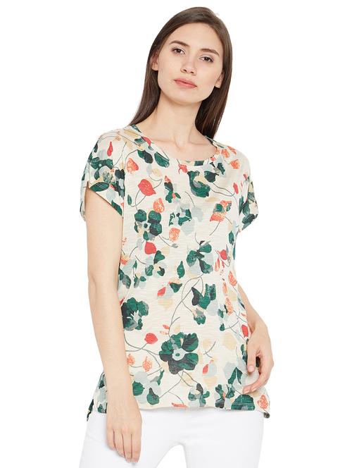 round neck floral top - 15203868 - Very Small Image - 1