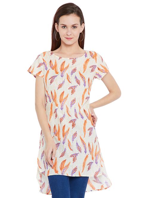 leaf print high-low tunic - 15203878 - Very Small Image - 1