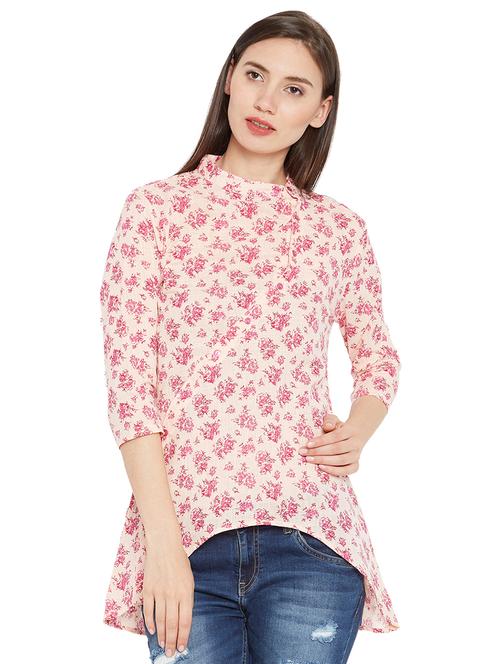 mandarin neck high low tunic - 15203892 - Very Small Image - 1