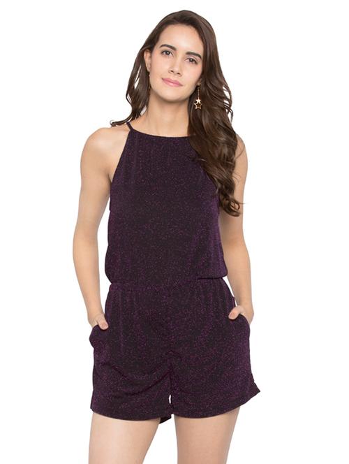 purple solid romper - 15205494 - Very Small Image - 1