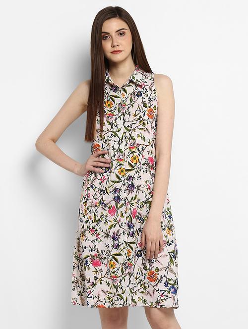 cream printed shirt dress - 15205755 - Very Small Image - 1
