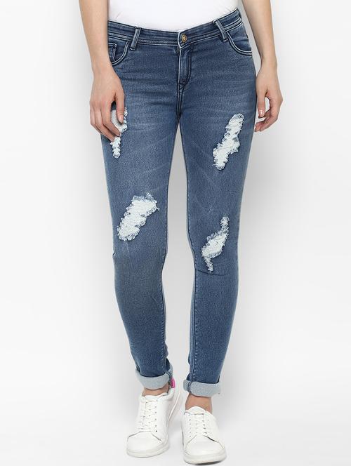 blue denim distressed jeans - 15205764 - Very Small Image - 1