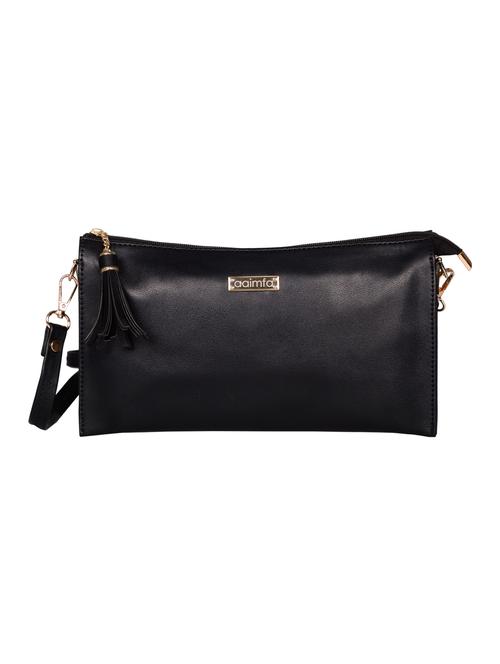 black leatherette (pu) sling bag - 15205786 - Very Small Image - 1