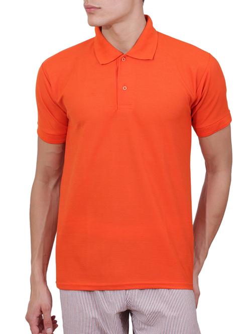 orange cotton polo t-shirt - 15205974 - Very Small Image - 1