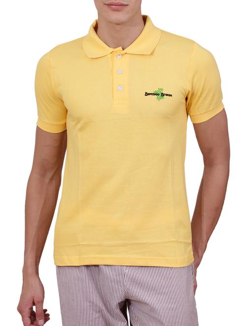 yellow cotton polo t-shirt - 15205984 - Very Small Image - 1