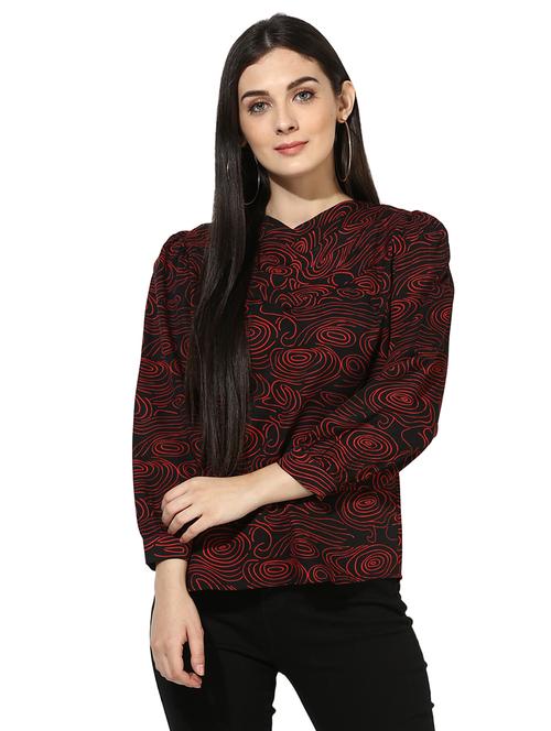 maroon printed top - 15207183 - Very Small Image - 1