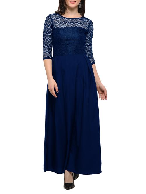 floral lace panel pleated maxi dress - 15208081 - Very Small Image - 1