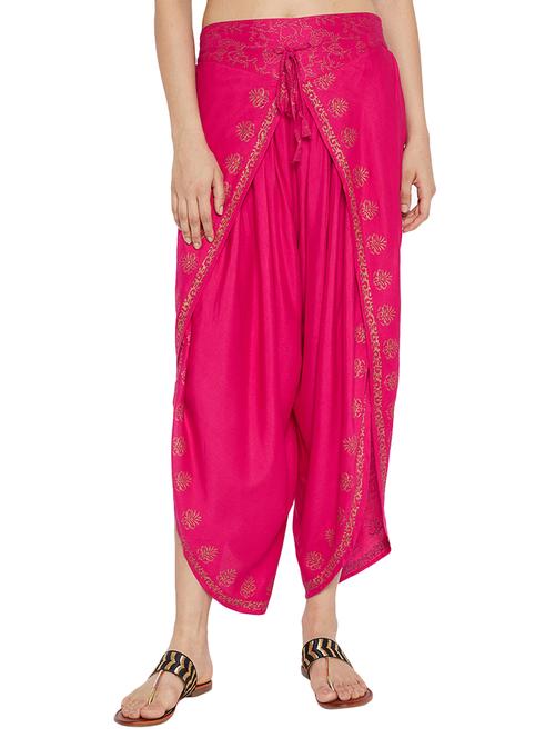 pink rayon dhoti salwar salwars - 15208261 - Very Small Image - 1