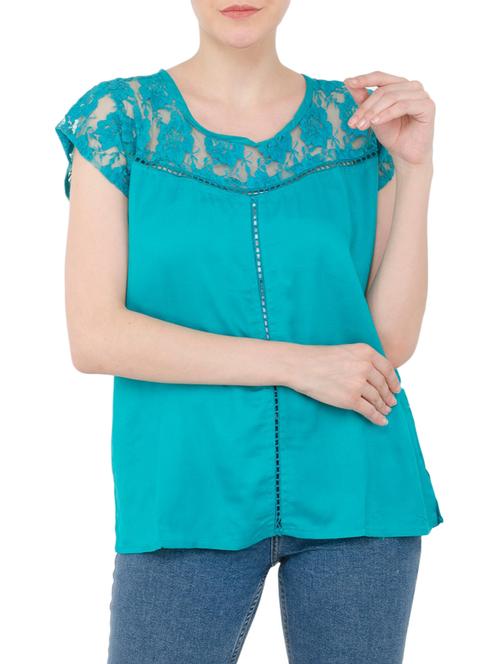 floral lace insert top - 15208767 - Very Small Image - 1