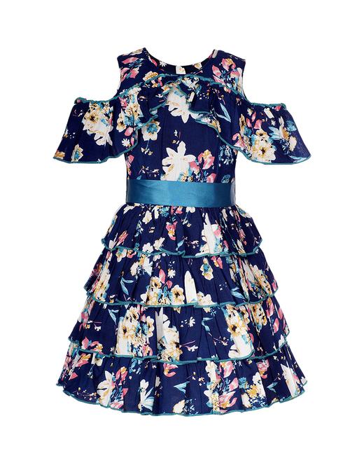 blue viscose frock - 15209224 - Very Small Image - 1
