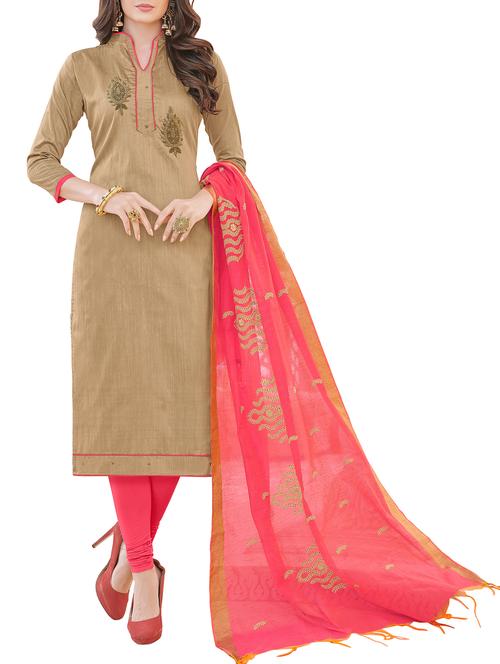 embroidered unstitched churidaar suit - 15209868 - Very Small Image - 1