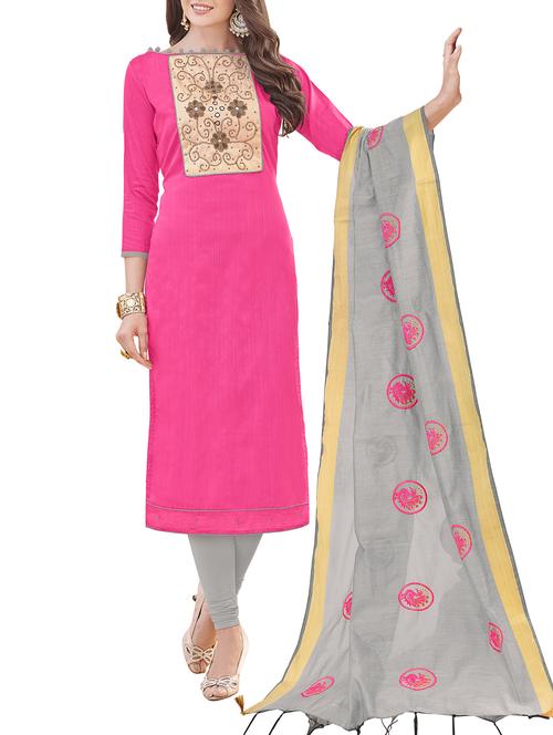 embroidered unstitched churidaar suit - 15209871 - Very Small Image - 1