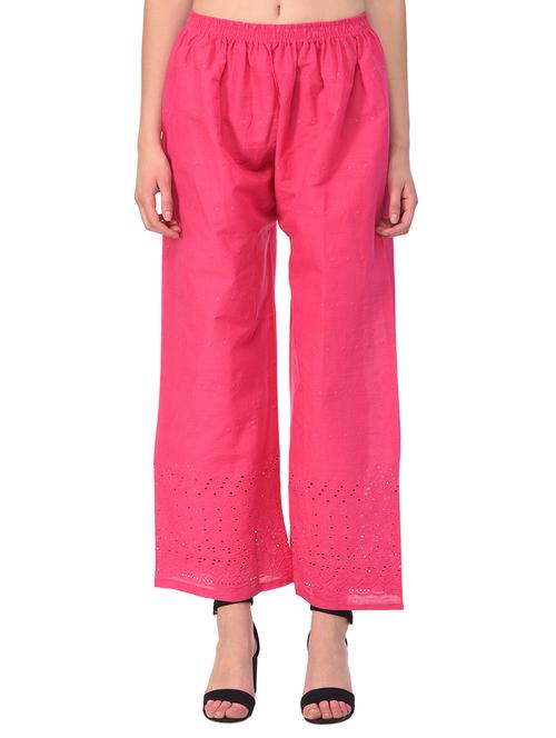 pink cotton palazzos - 15211151 - Very Small Image - 1