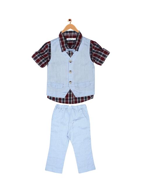 blue cotton blend full length set - 15211242 - Very Small Image - 1