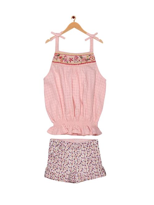 pink cotton shorts set - 15211245 - Very Small Image - 1